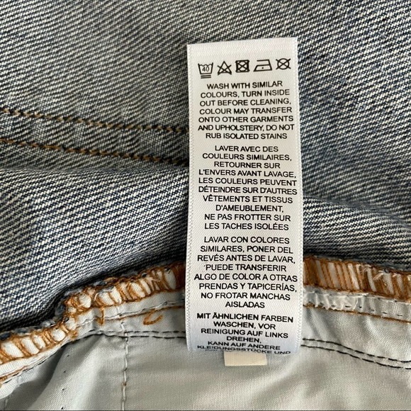 ASOS 100% Cotton Blue Denim Raw Hem Mini Skirt Size 8 - Picture 6 of 6